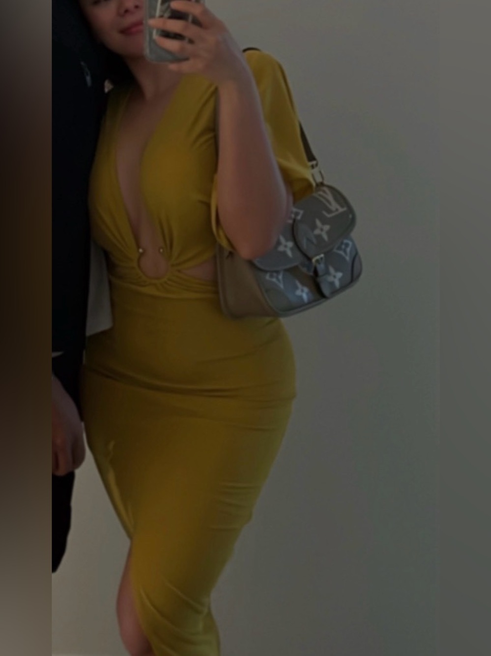 Fashion Nova Mustard Yellow Bodycon Dress size Small